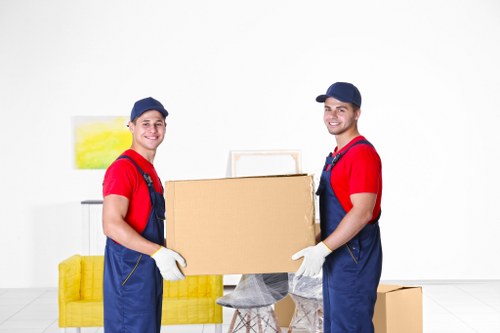 Packed household items ready for a Docklands relocation service