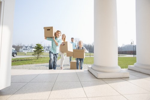 Moving team handling access and transport for a Docklands apartment or office relocation