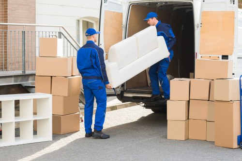Removal team planning an apartment move in Docklands