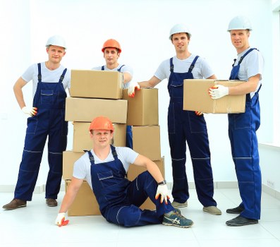Local moving team handling boxes and furniture in Docklands
