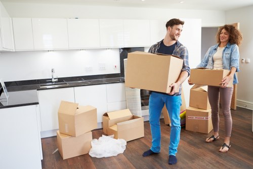 Docklands removal service managing boxes and equipment during a move
