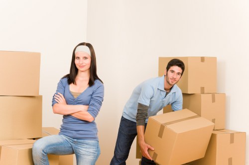 Docklands removals checklist and packed boxes ready for transport