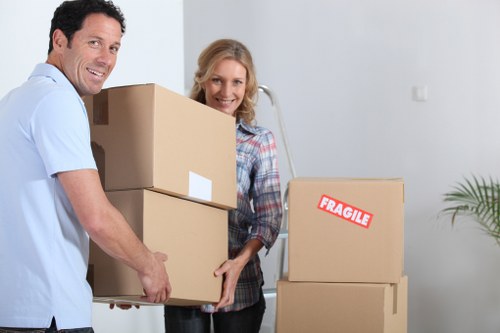 Docklands apartment move with labeled boxes and organized room packing