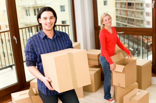 Furniture and boxes loaded into a removal truck for a Docklands move